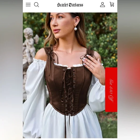 Brown Suede Lace-Up Vest - Picture 6 of 8